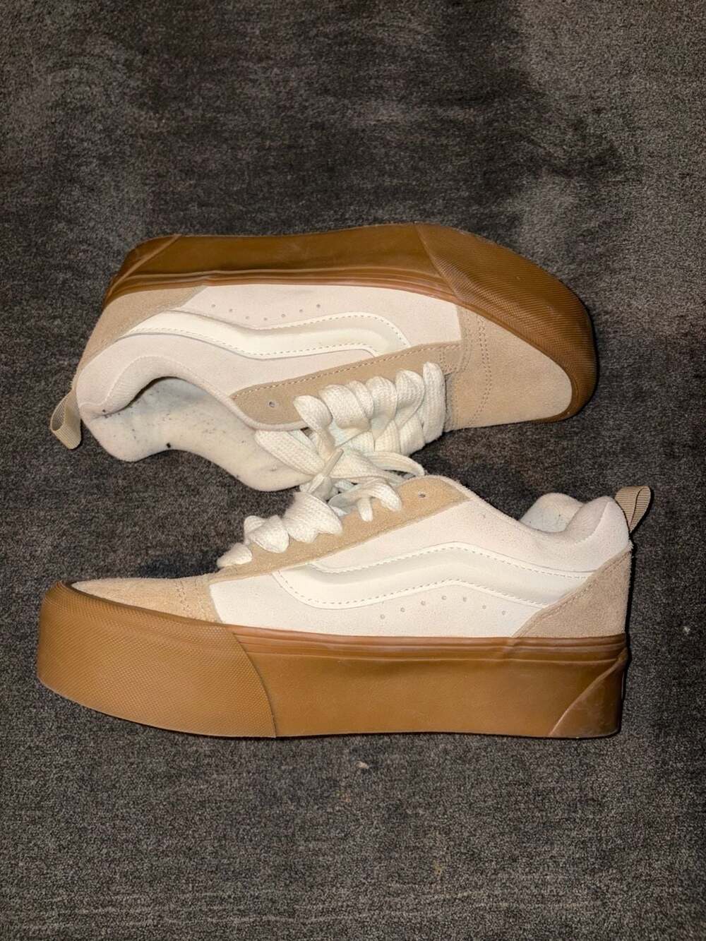 Vans Knu Stack Skater Turtledove Size 7.5 Tan Gum Platform